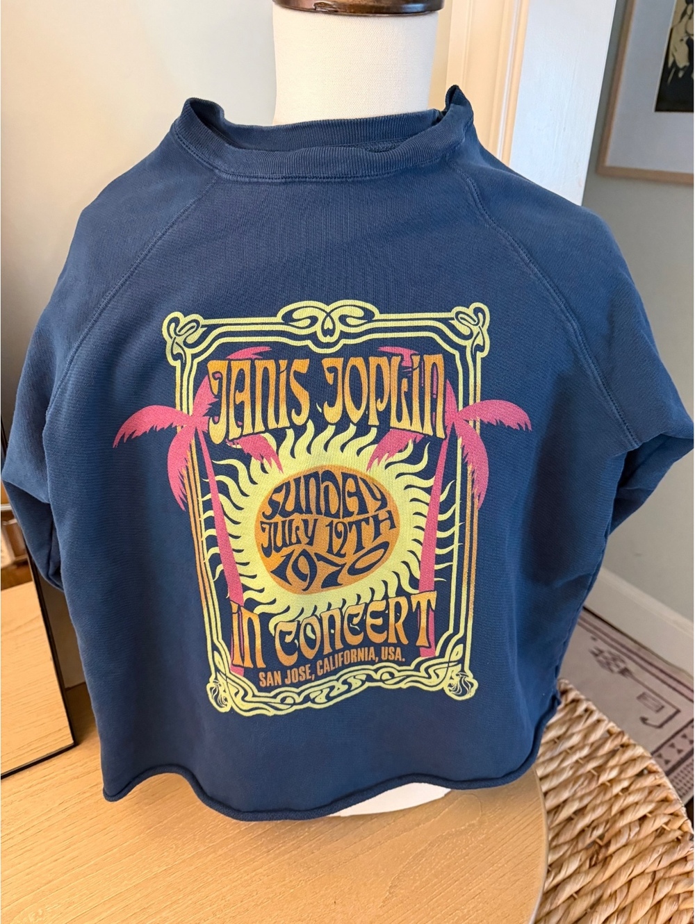 Retrobrand Janis Joplin Concert Graphic 100% cotton Sweatshirt Large